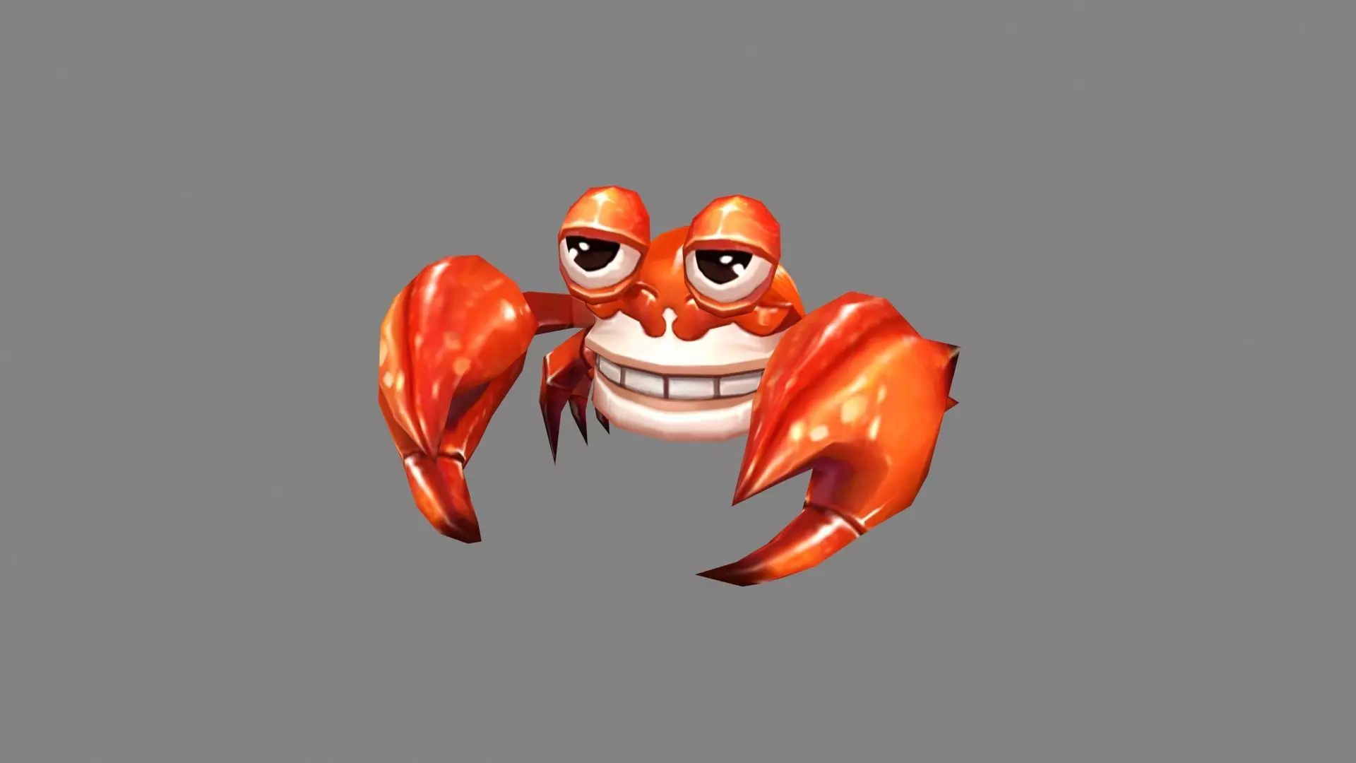 Cartoon Crab Low-poly 3D model_0