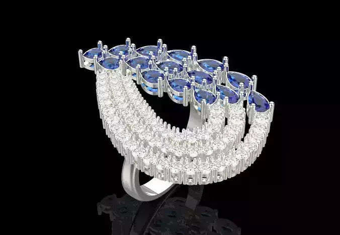 Luxury wedding Bridal stl 3dm Ring  Model jr00229