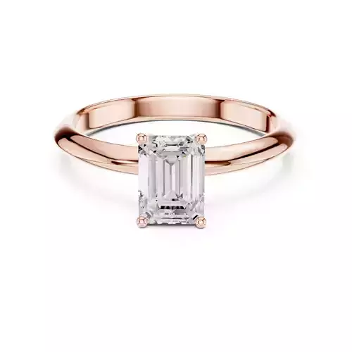 Solitaire Emerald Cut Diamond Knife Edge Wedding Ring File Video