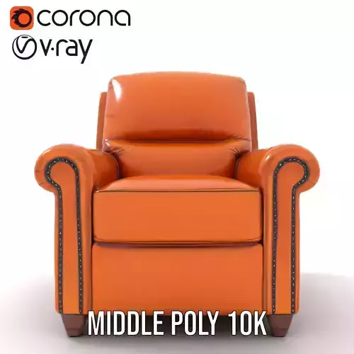 Classic Leather Recliner model pack Low-poly 3D model 5