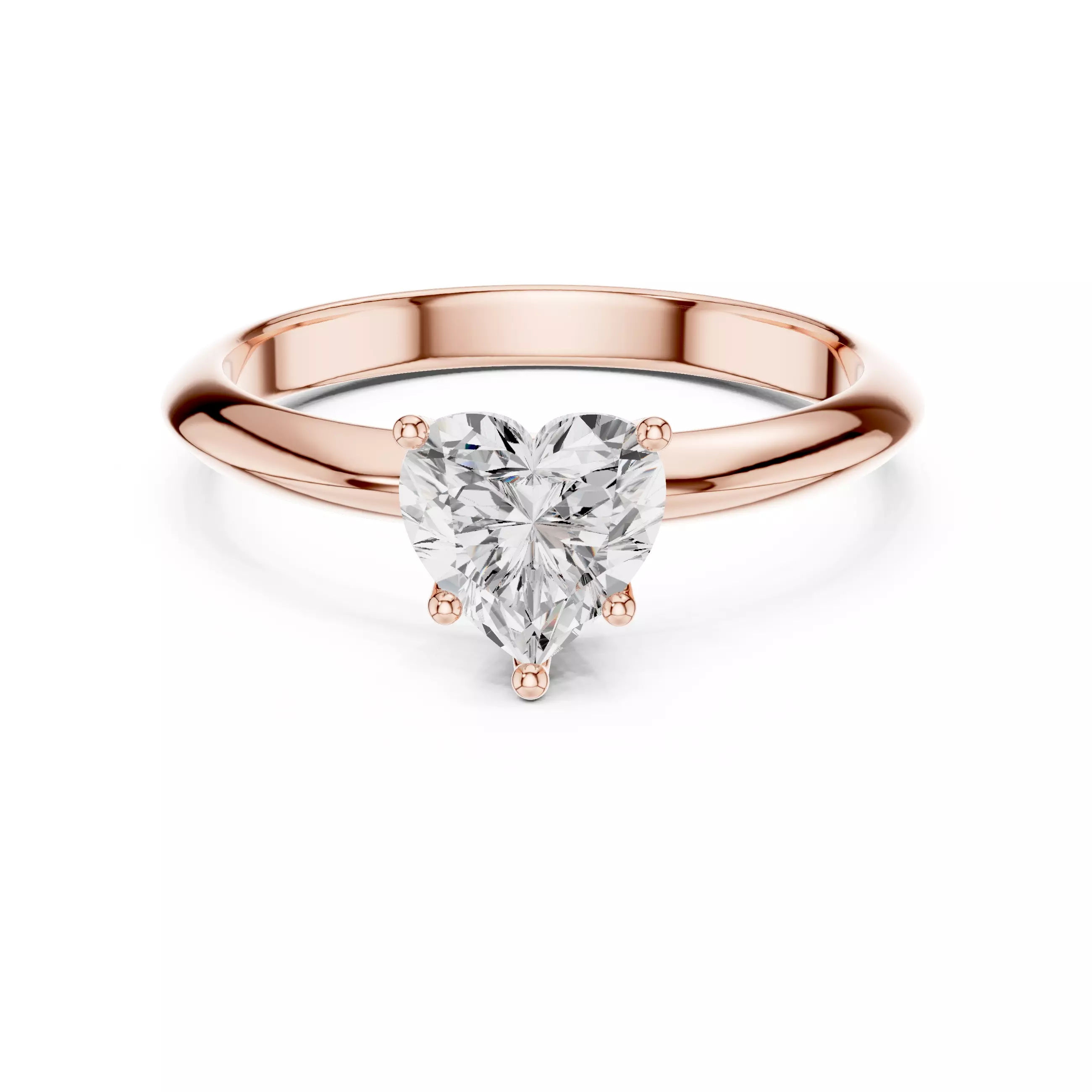 Solitaire 1CT Heart Diamond Knife Edge Wedding Ring File Video 3D print model