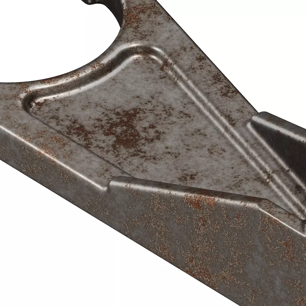 Rusty Tractor Gear Shift Fork 3D model_4