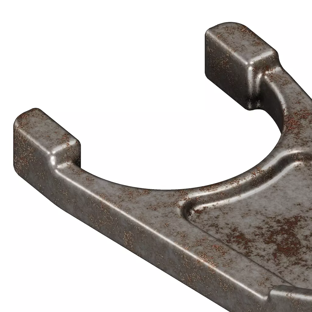 Rusty Tractor Gear Shift Fork 3D model_3