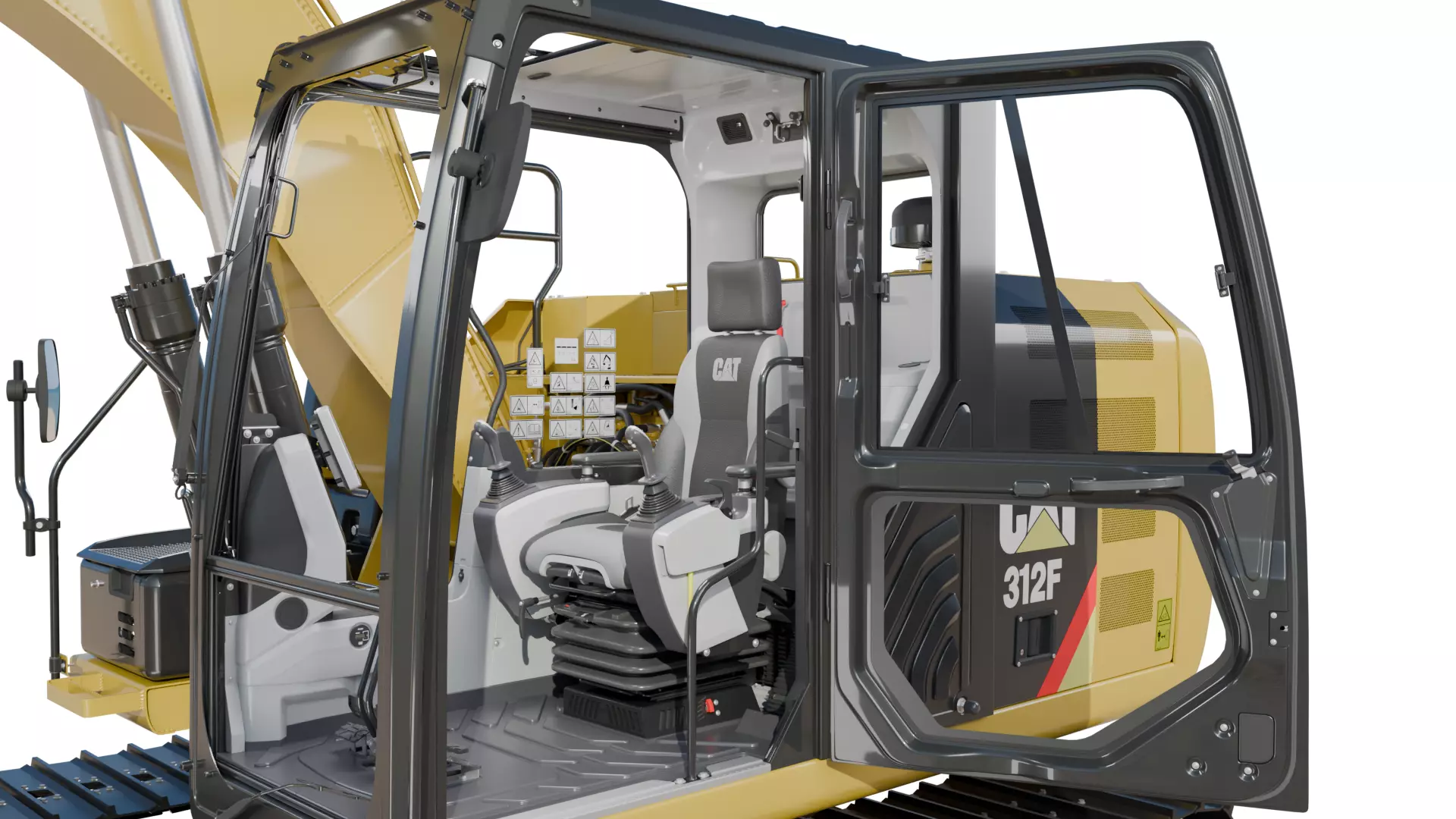 CAT excavator 312F 313F High Quality Cab 3D model_13