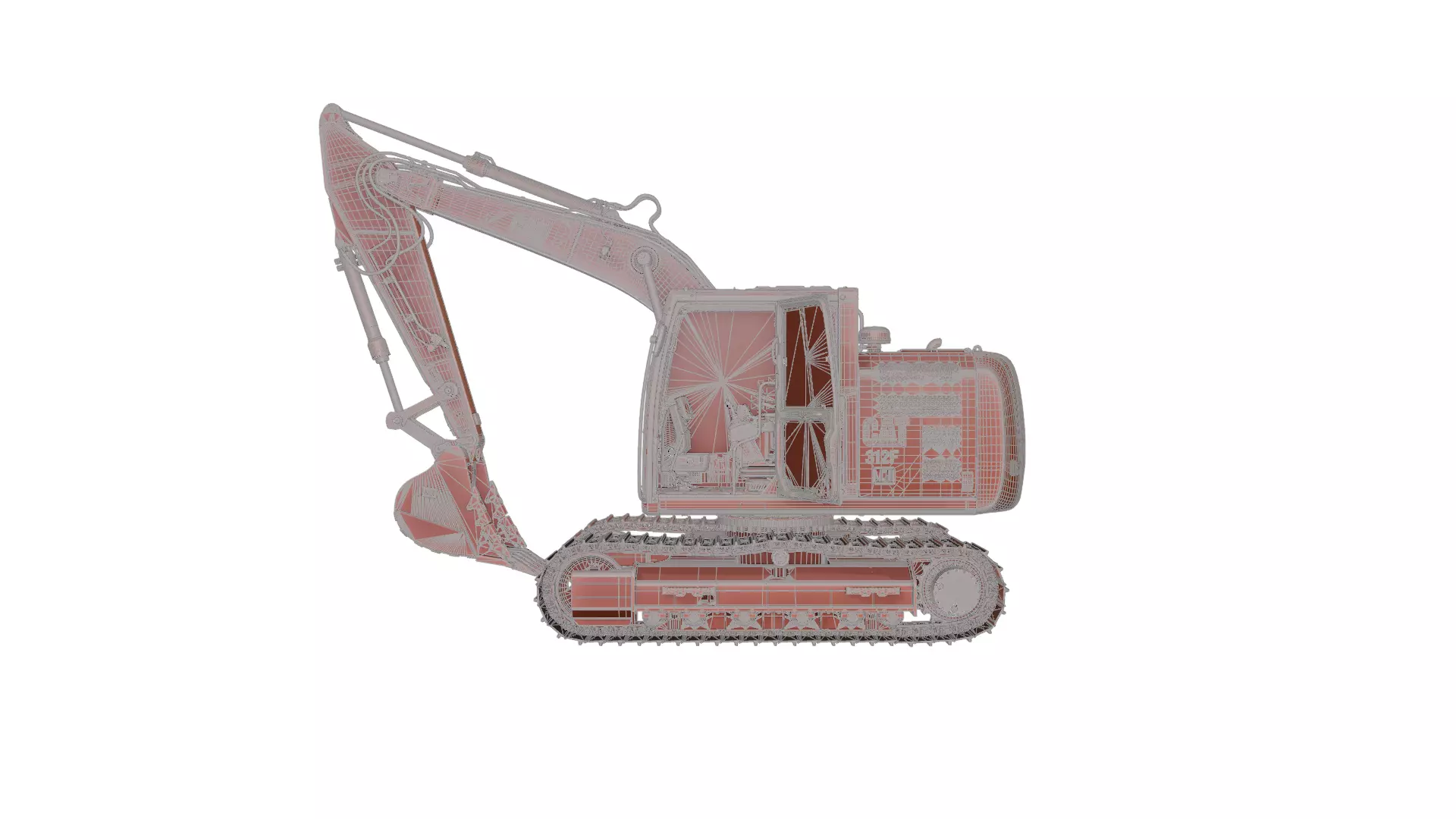 CAT excavator 312F 313F High Quality Cab 3D model_28