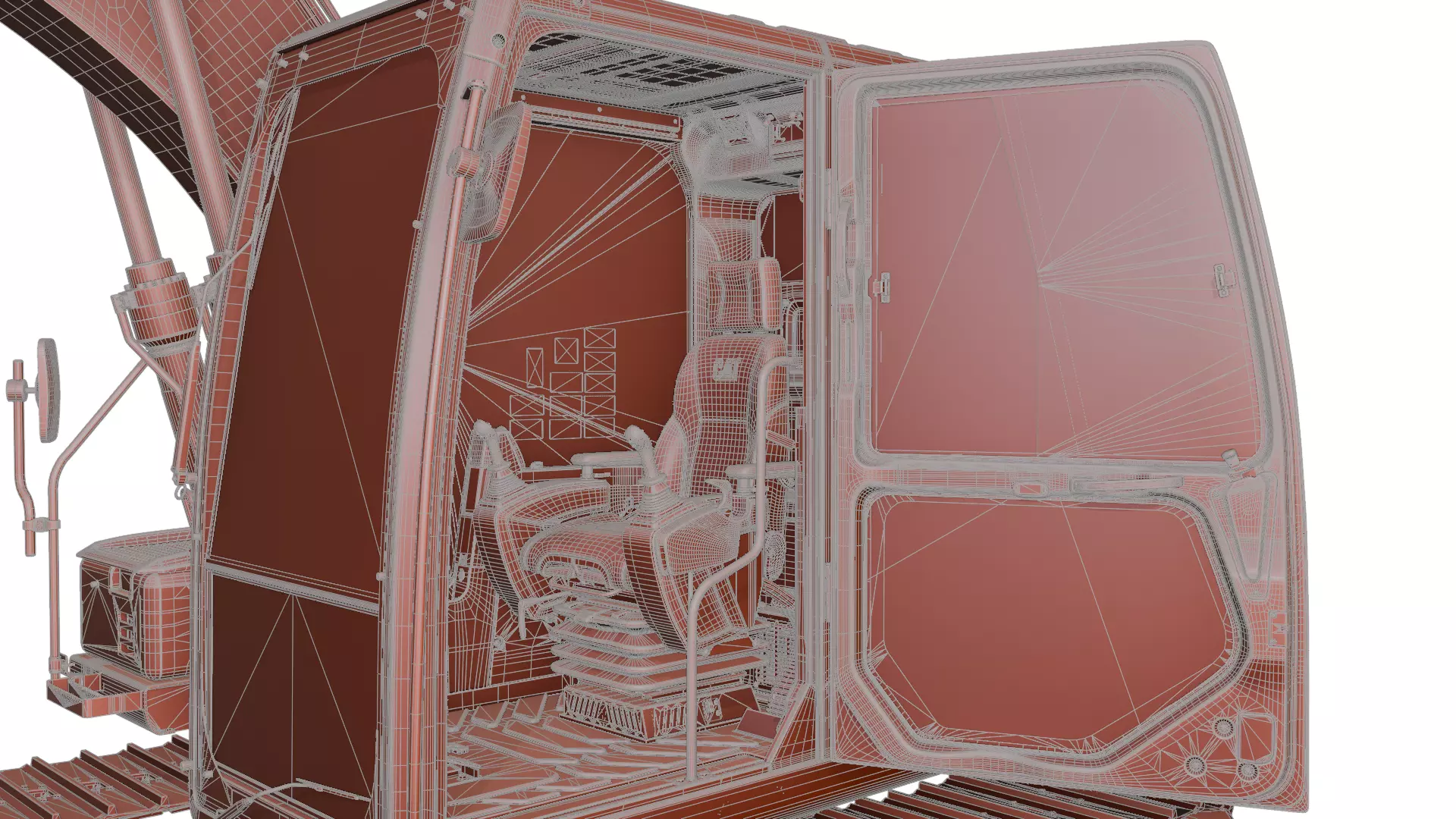 CAT excavator 312F 313F High Quality Cab 3D model_33