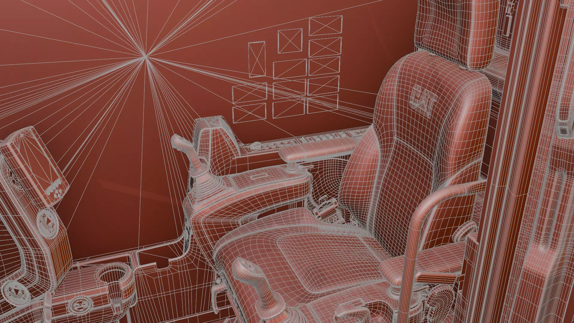 CAT excavator 312F 313F High Quality Cab 3D model_38