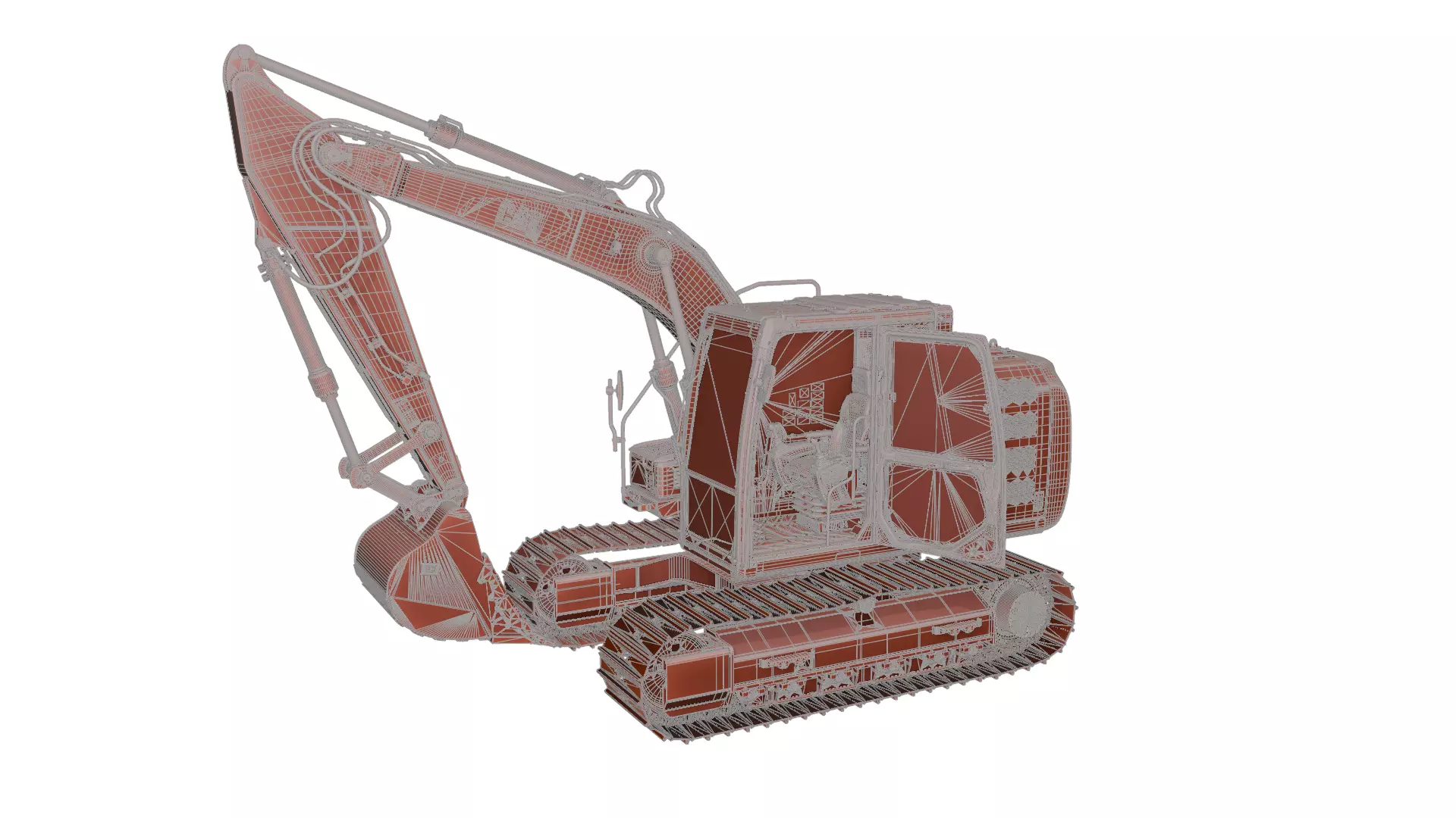 CAT excavator 312F 313F High Quality Cab 3D model_34