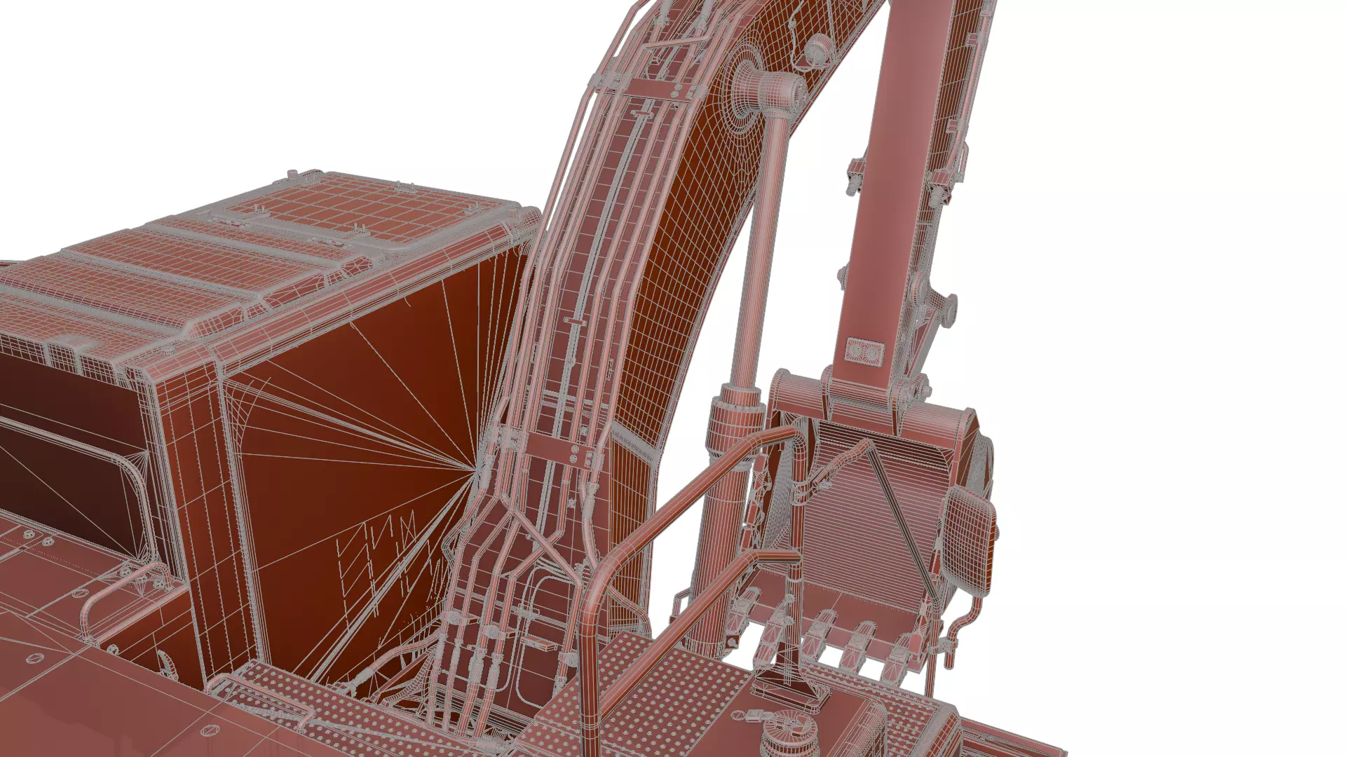 CAT excavator 312F 313F High Quality Cab 3D model_35