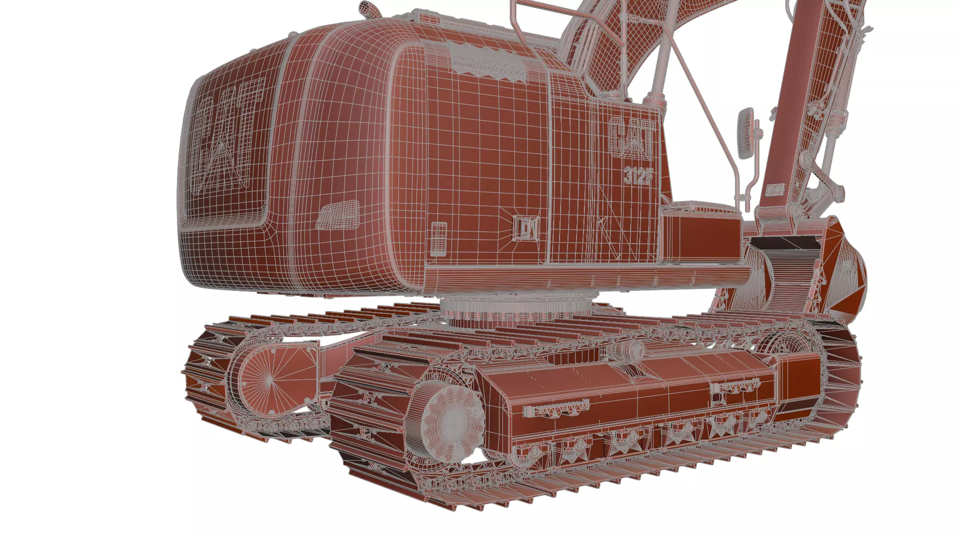 CAT excavator 312F 313F High Quality Cab 3D model_30