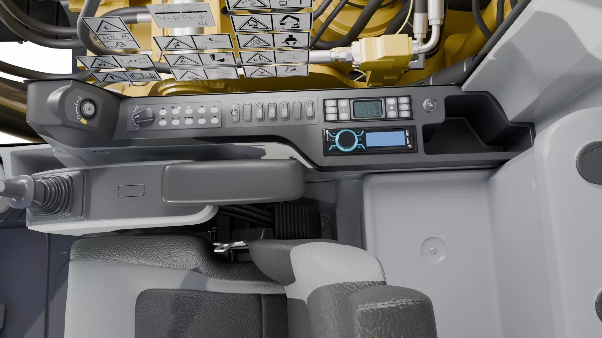 CAT excavator 312F 313F High Quality Cab 3D model_17