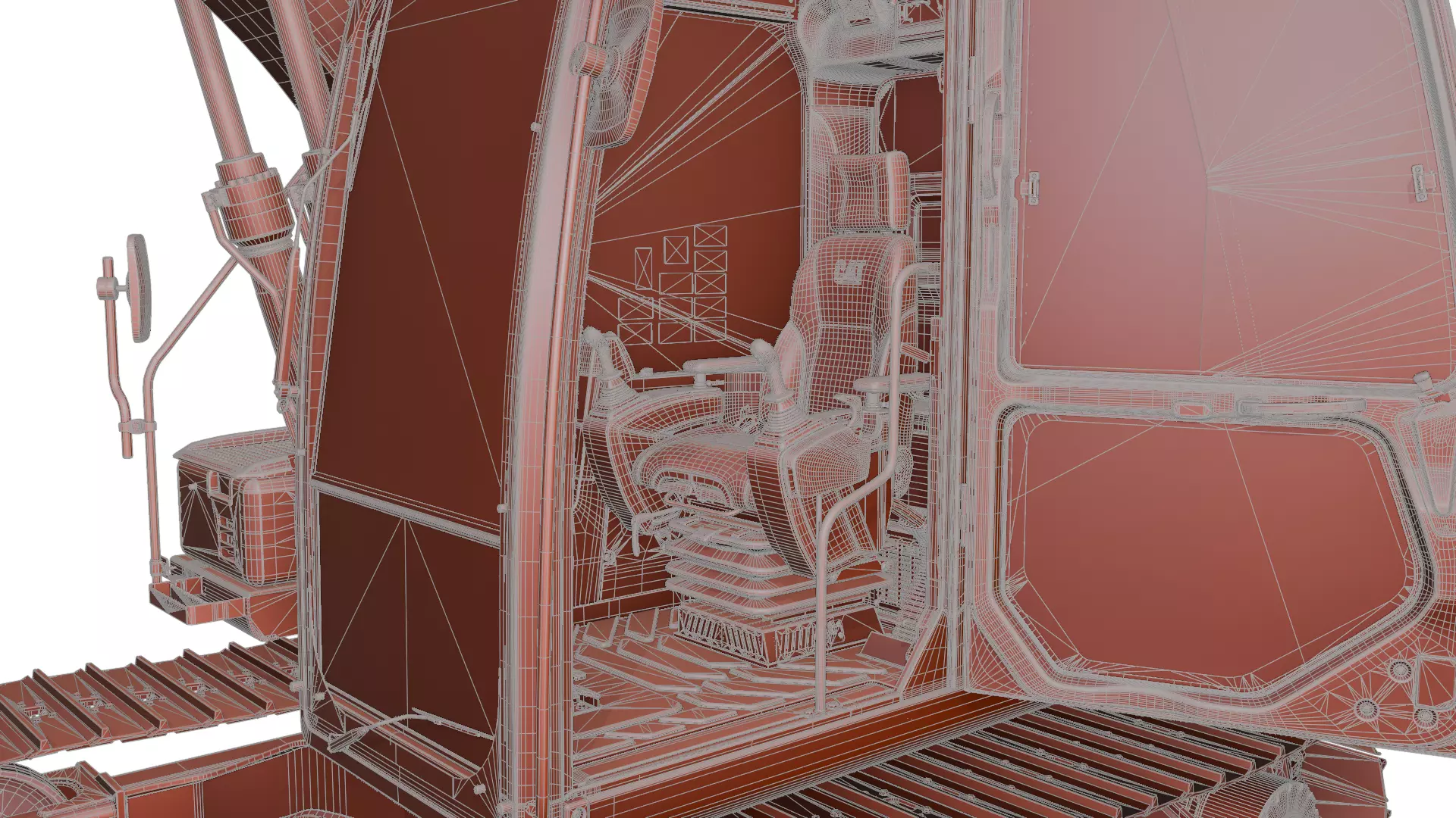 CAT excavator 312F 313F High Quality Cab 3D model_36