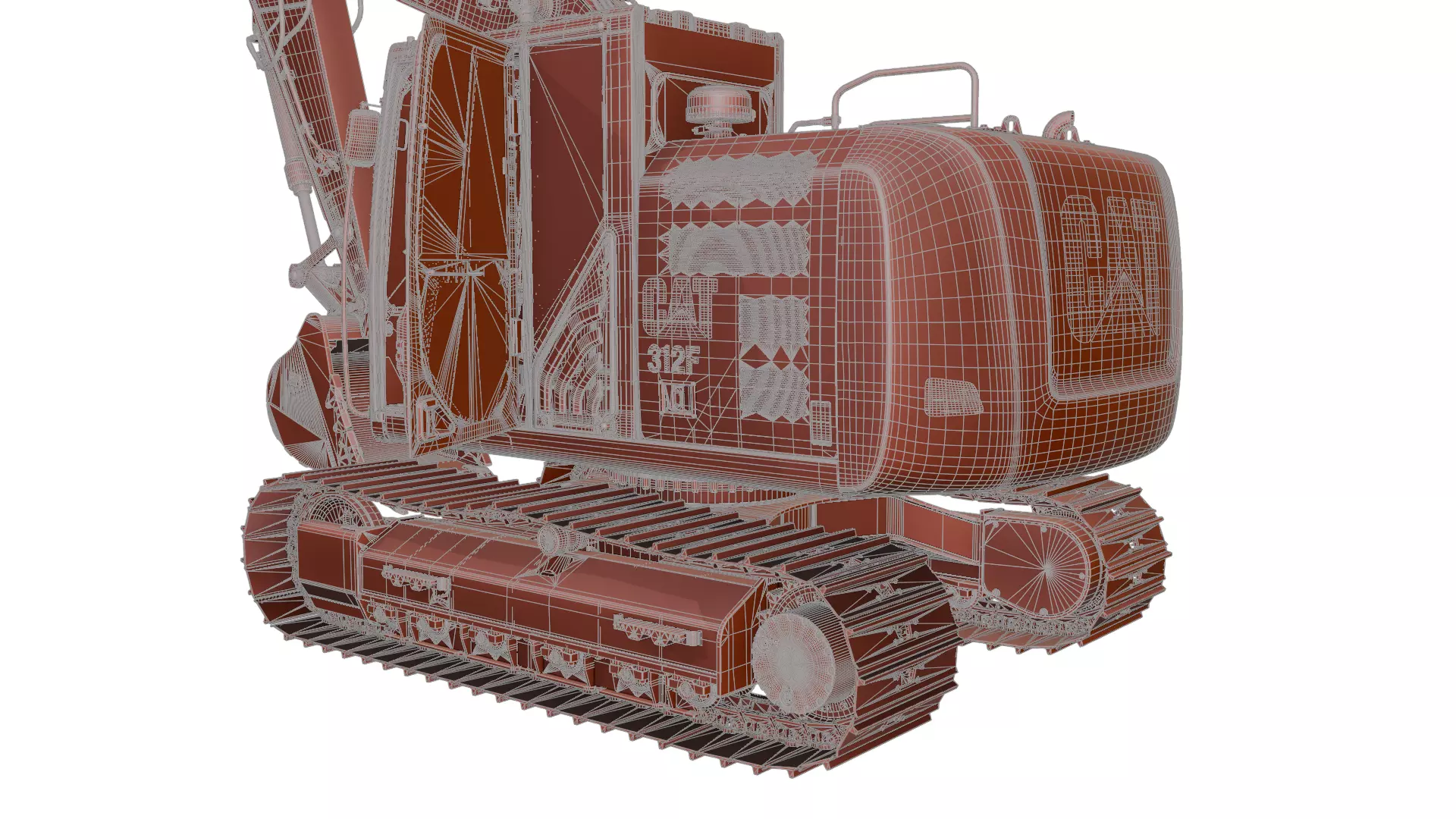 CAT excavator 312F 313F High Quality Cab 3D model_46