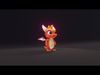 Orange Baby Dragon 3D Character with Audio Unity Unreal Ready Low-poly 3D model_1