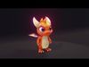 Orange Baby Dragon 3D Character with Audio Unity Unreal Ready Low-poly 3D model_3