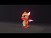 Orange Baby Dragon 3D Character with Audio Unity Unreal Ready Low-poly 3D model_4