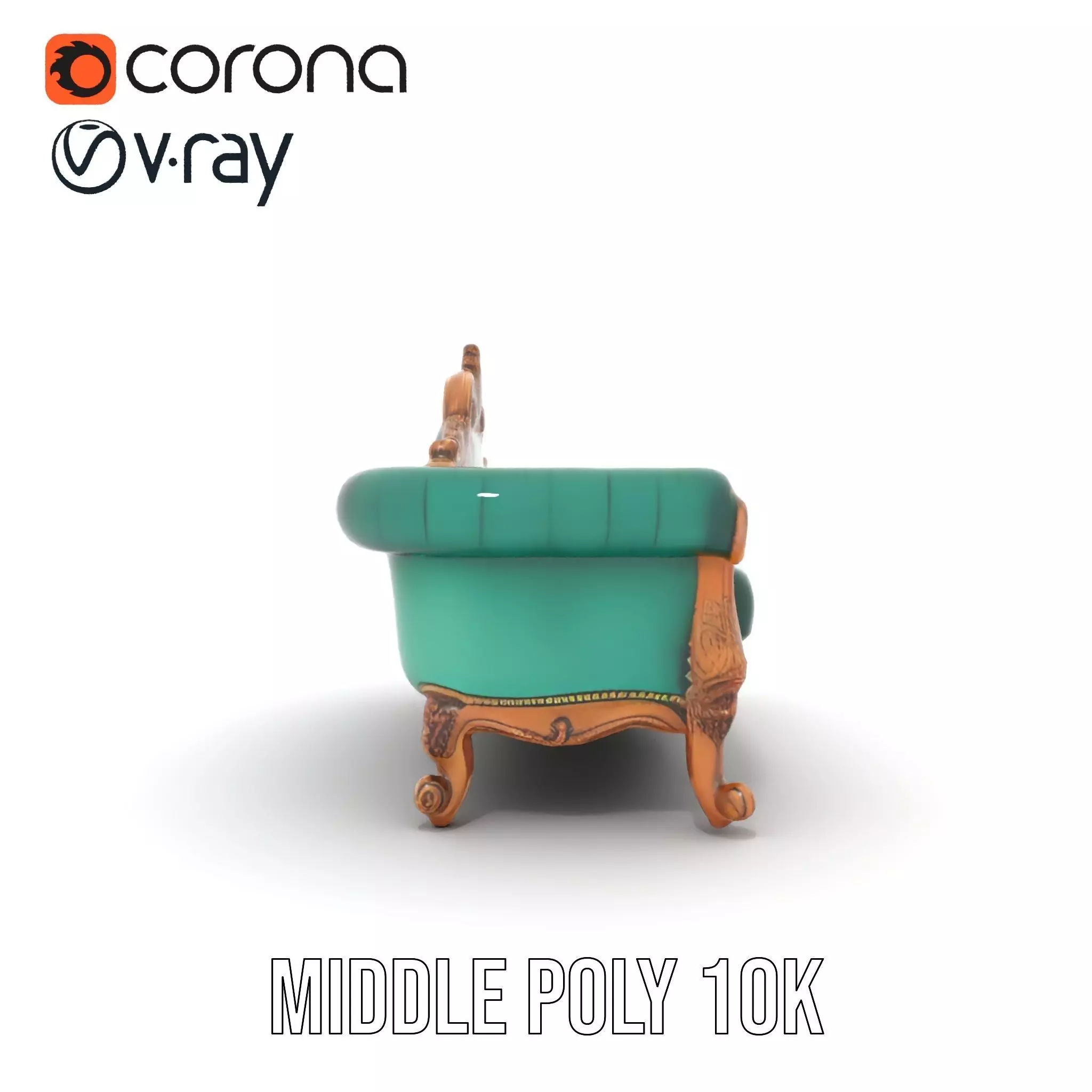 Elegant Emerald Sofa model pack Low-poly 3D model_11