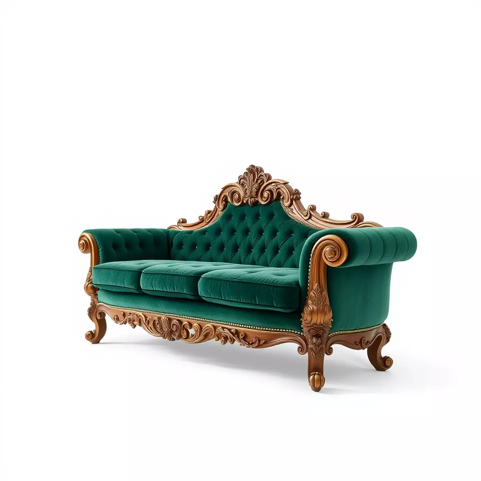 Elegant Emerald Sofa model pack Low-poly 3D model_2