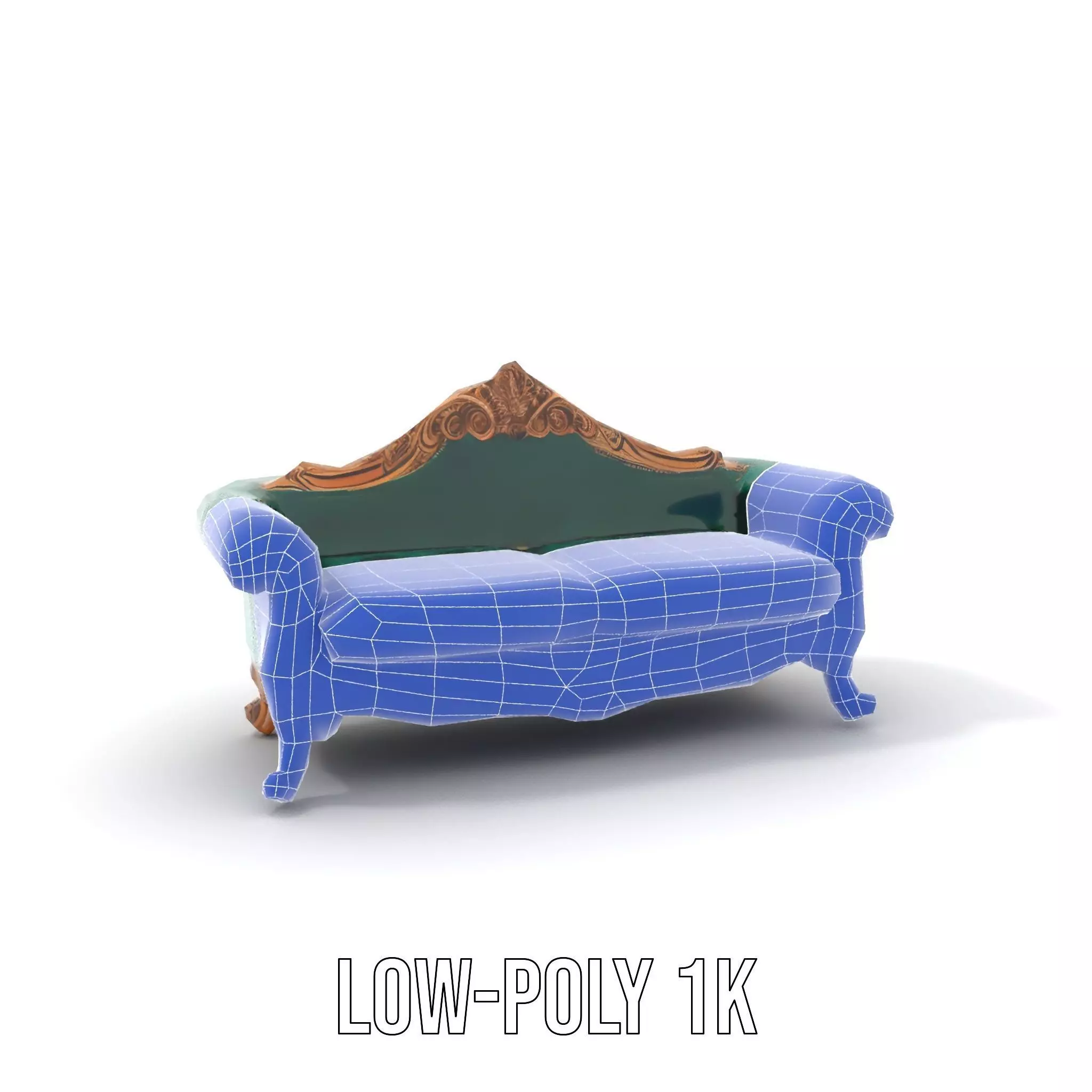 Elegant Emerald Sofa model pack Low-poly 3D model_24