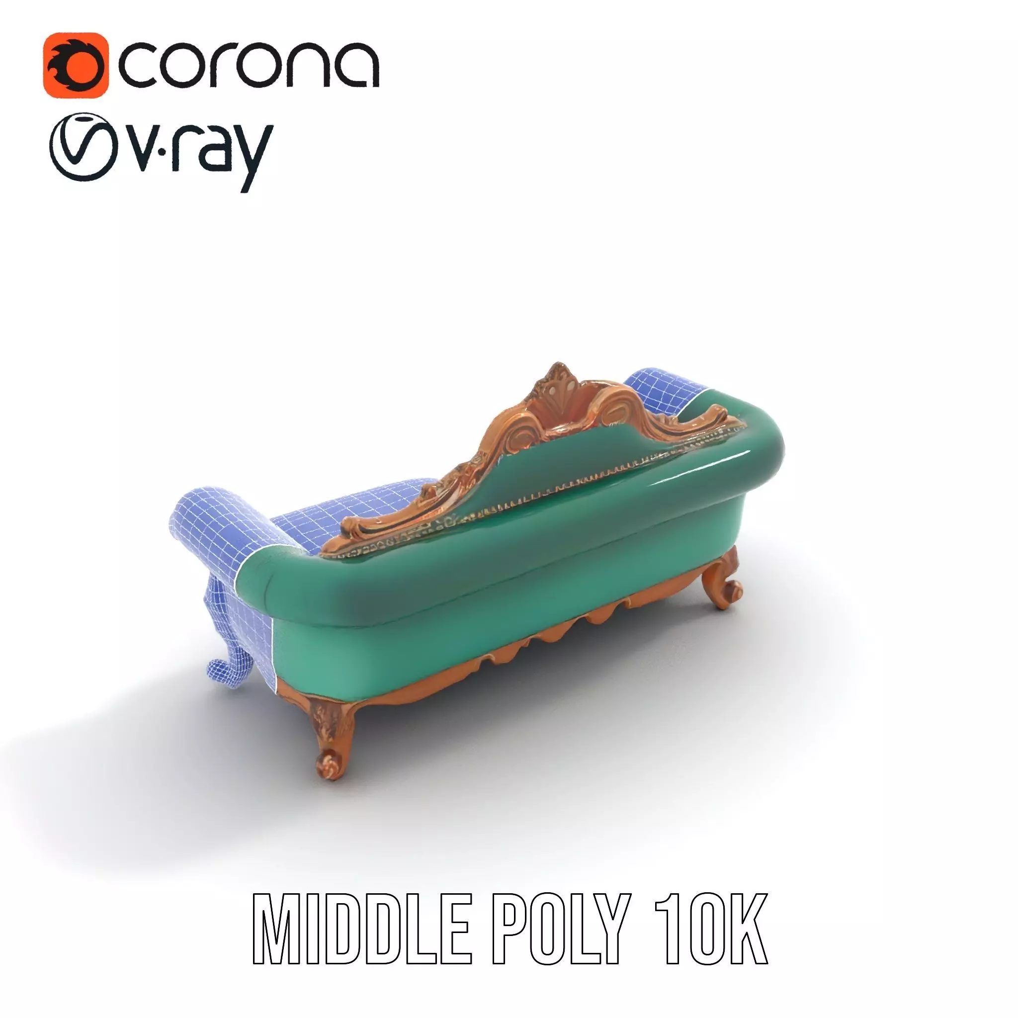 Elegant Emerald Sofa model pack Low-poly 3D model_29