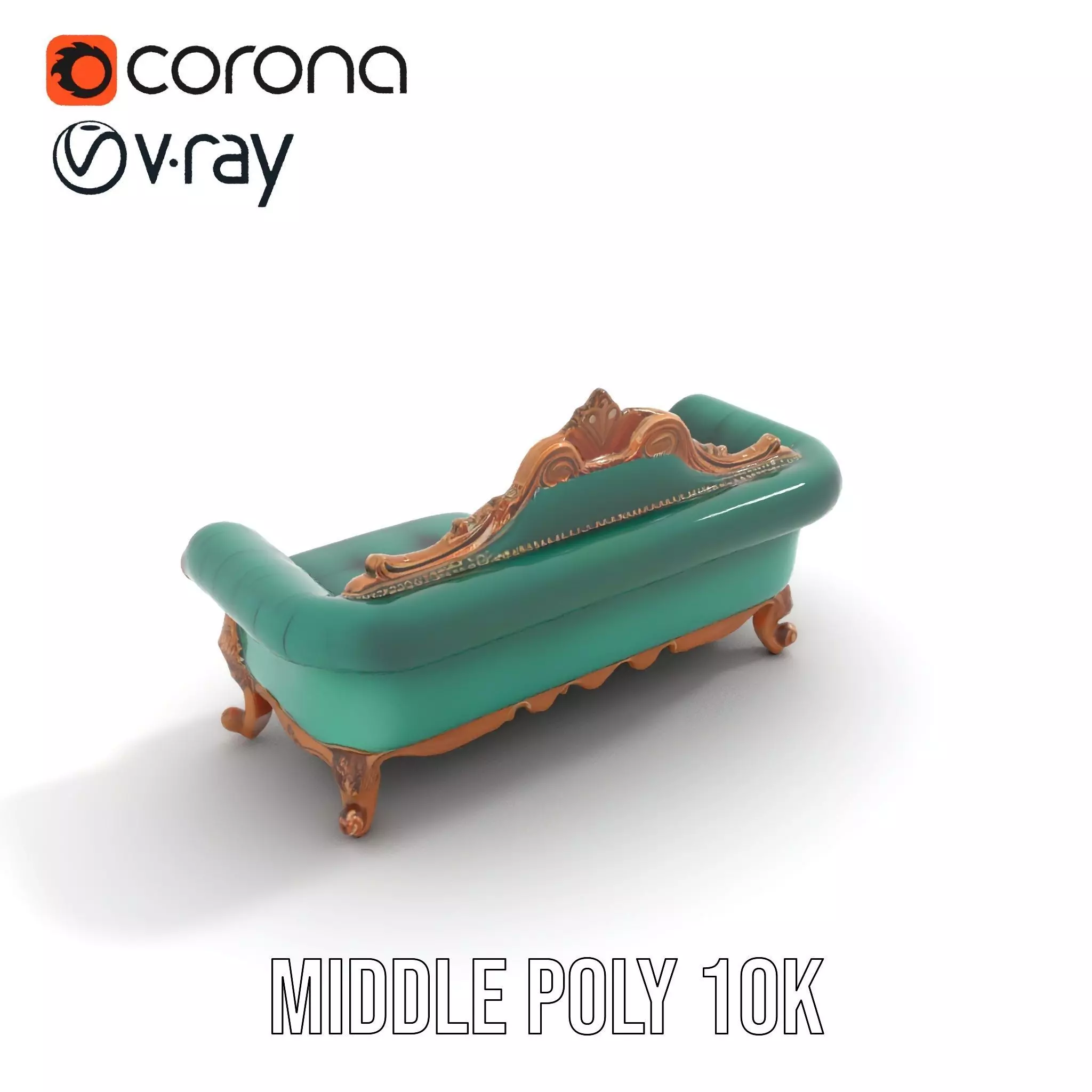 Elegant Emerald Sofa model pack Low-poly 3D model_5