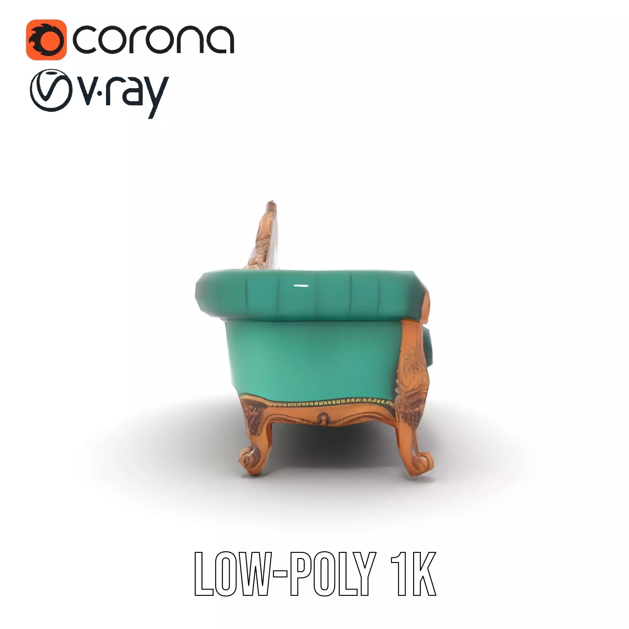 Elegant Emerald Sofa model pack Low-poly 3D model_14