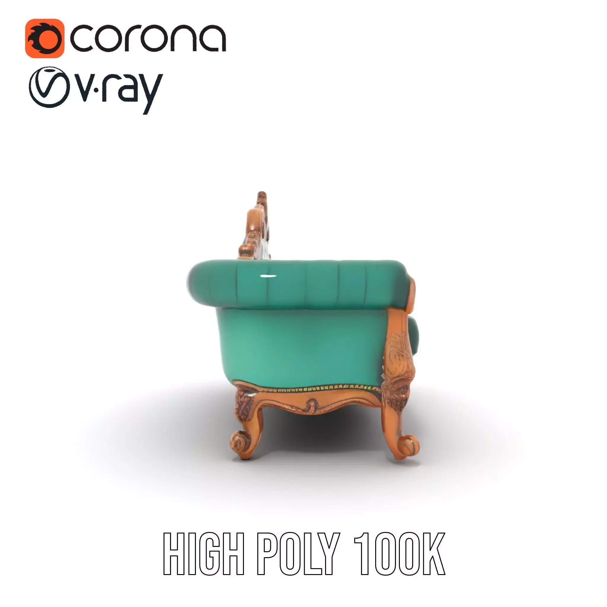 Elegant Emerald Sofa model pack Low-poly 3D model_28