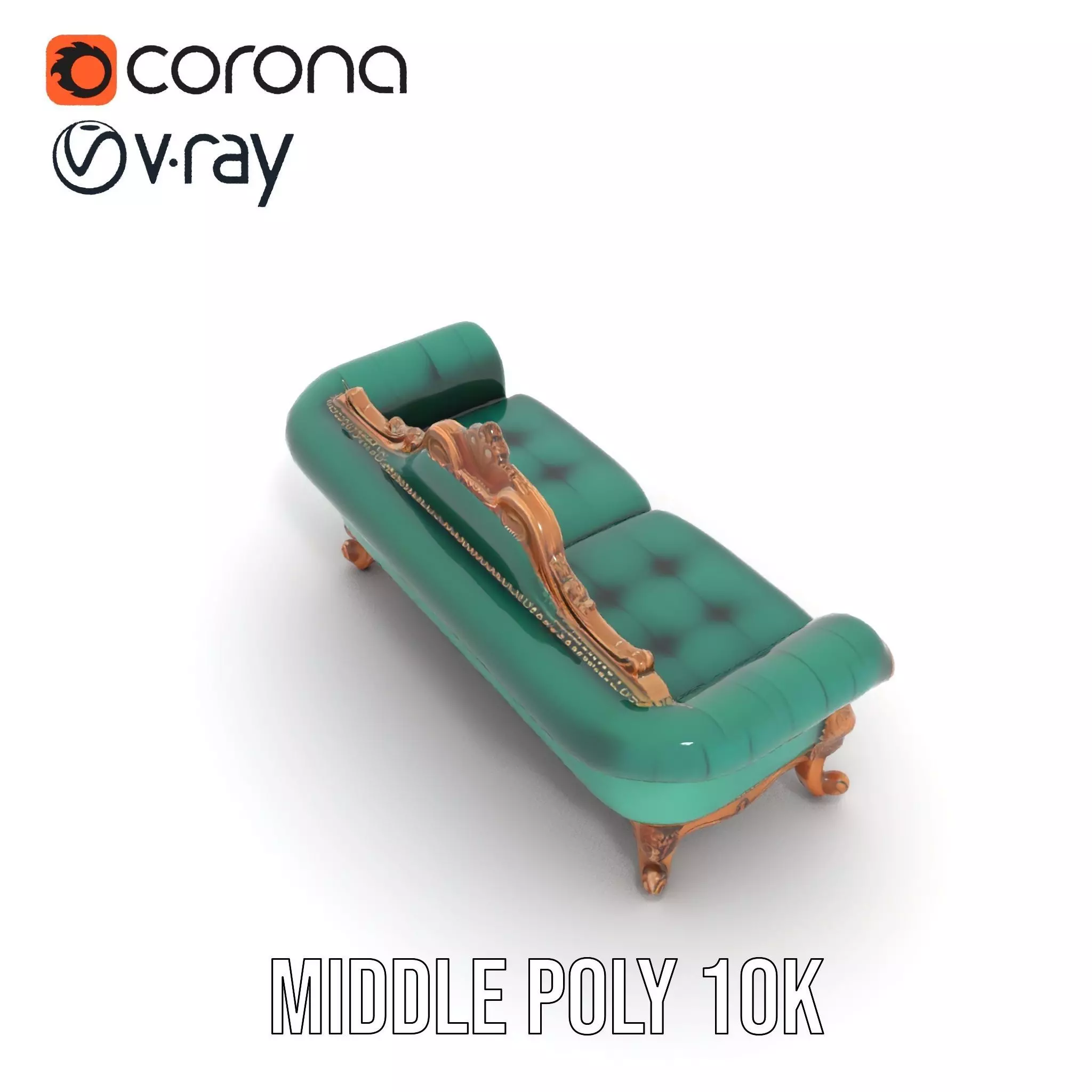 Elegant Emerald Sofa model pack Low-poly 3D model_13