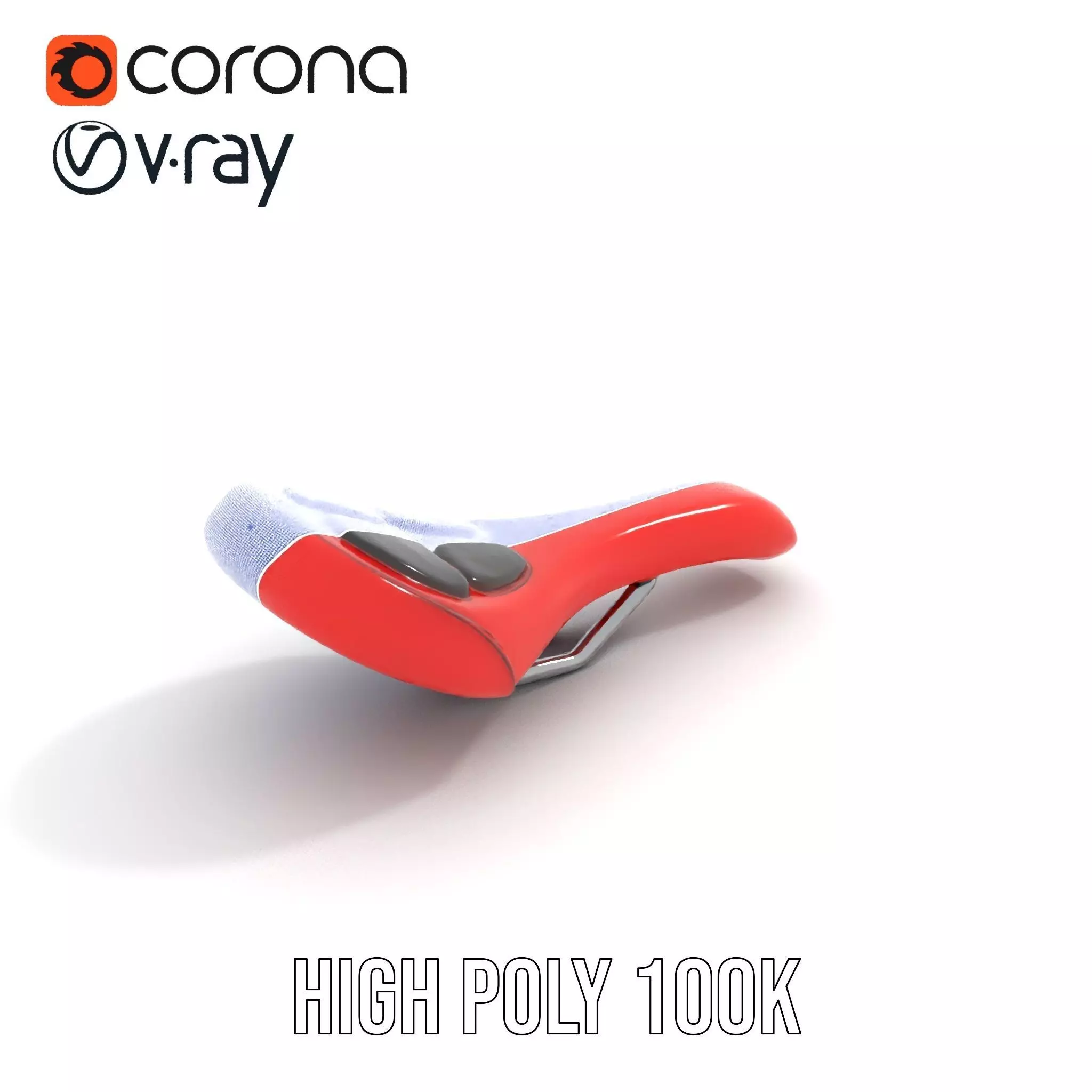 Red Leather Bicycle Saddle model pack Low-poly 3D model_33