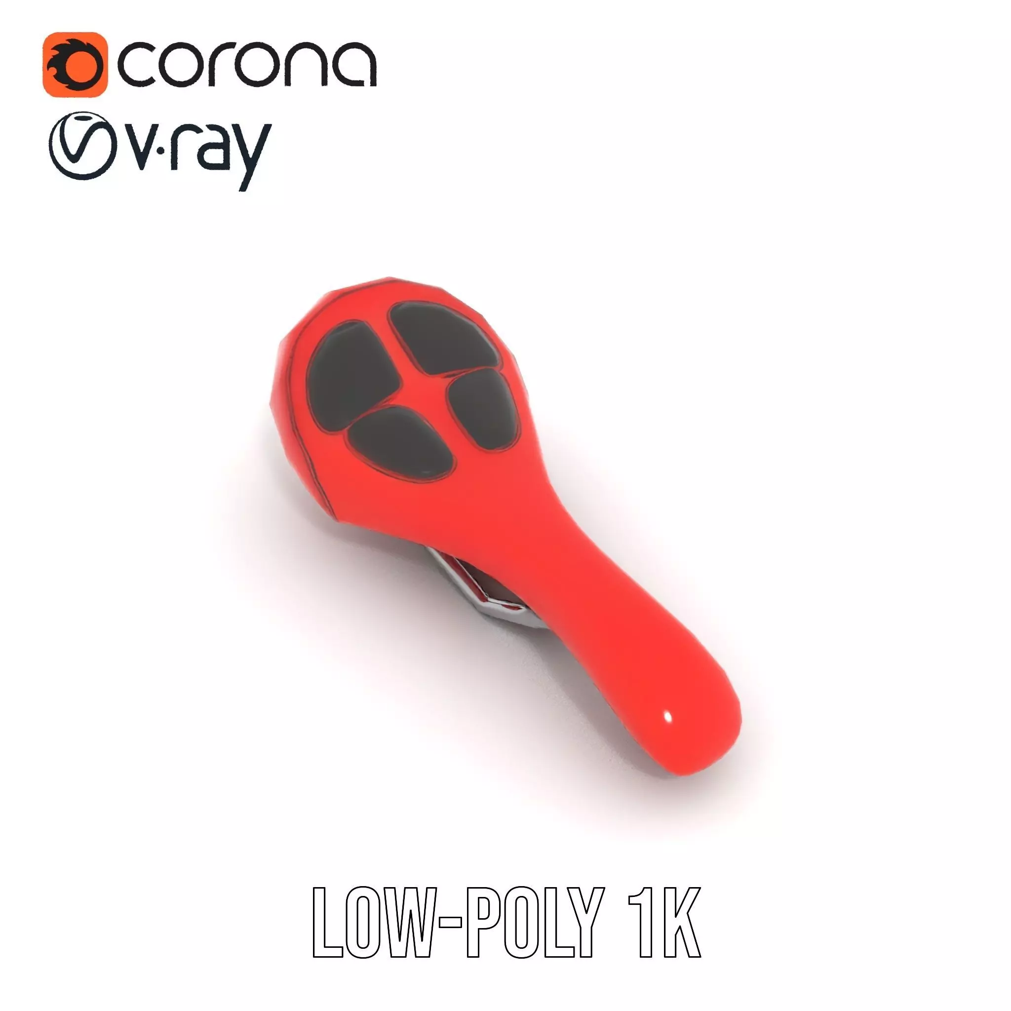 Red Leather Bicycle Saddle model pack Low-poly 3D model_22