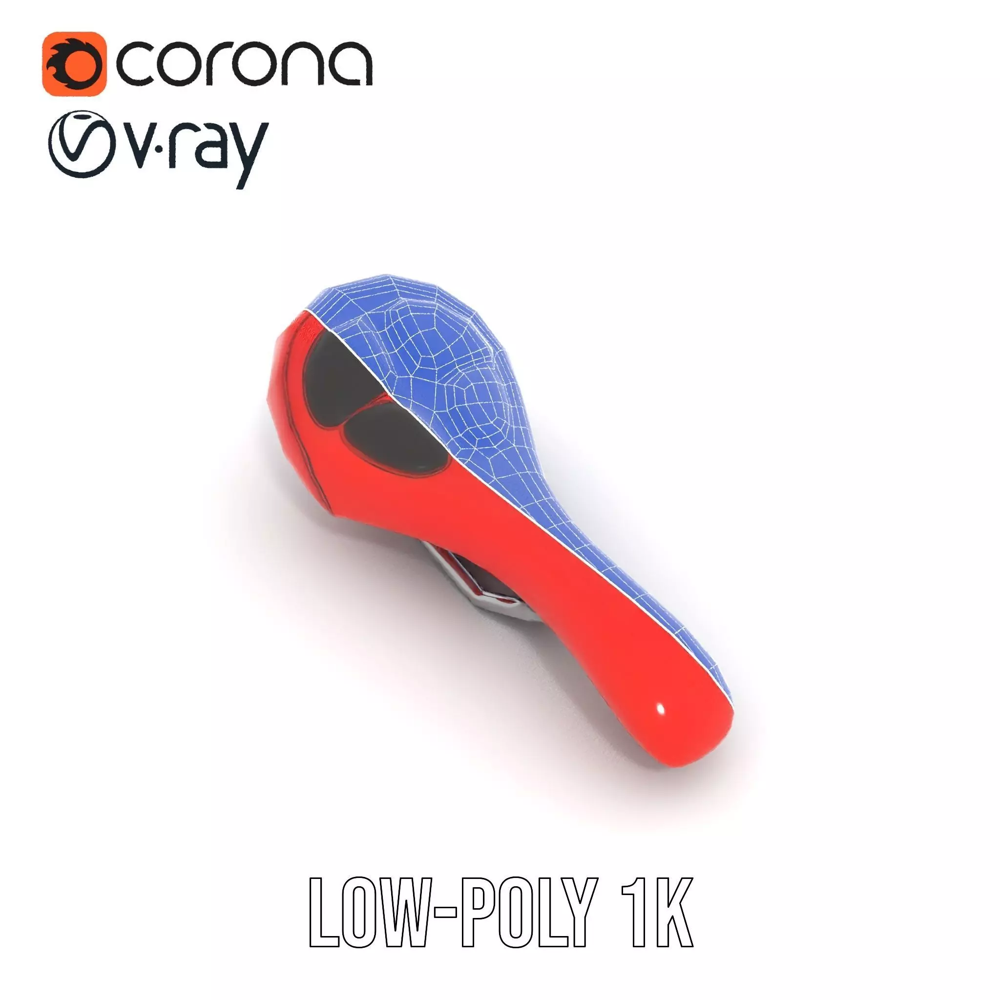 Red Leather Bicycle Saddle model pack Low-poly 3D model_17