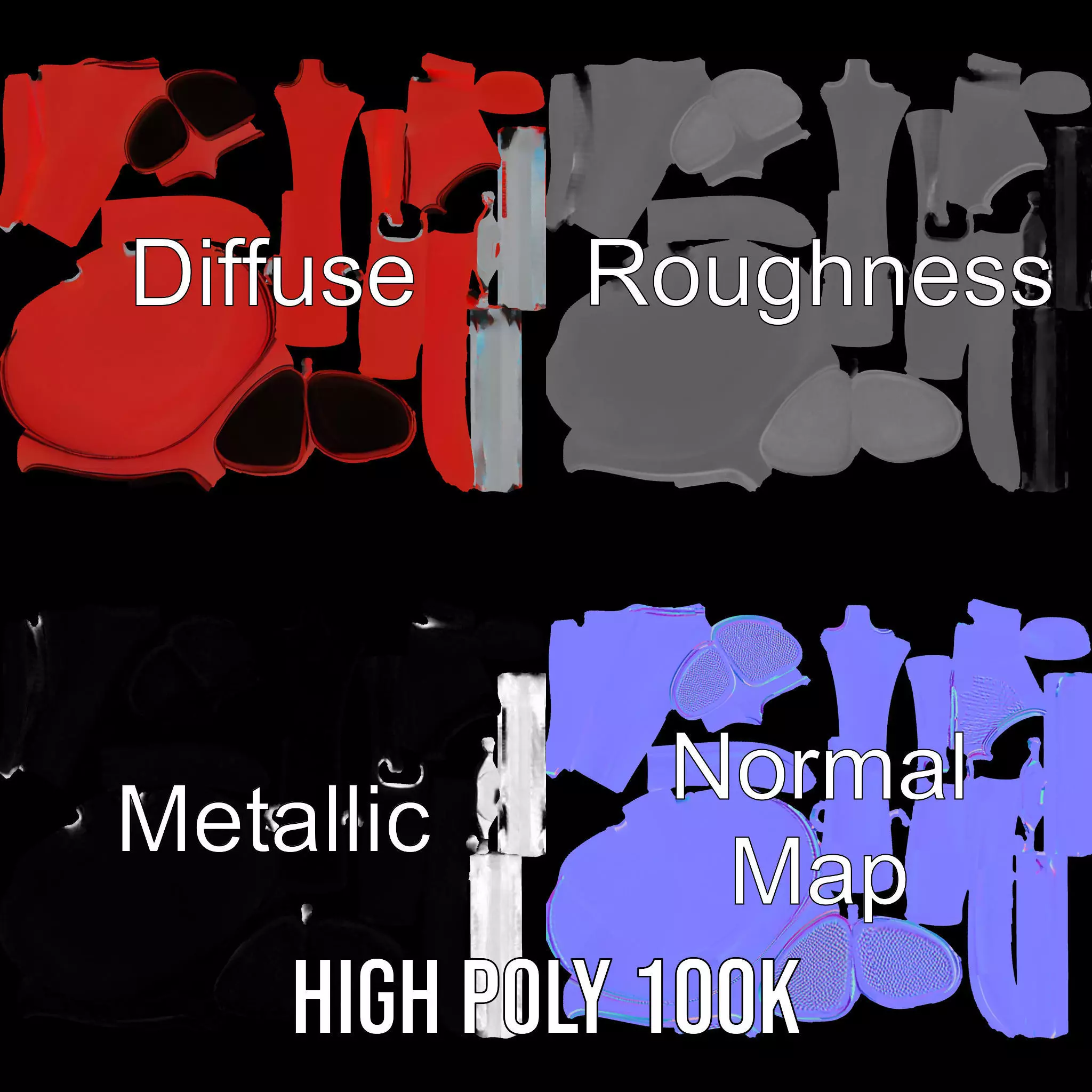 Red Leather Bicycle Saddle model pack Low-poly 3D model_3