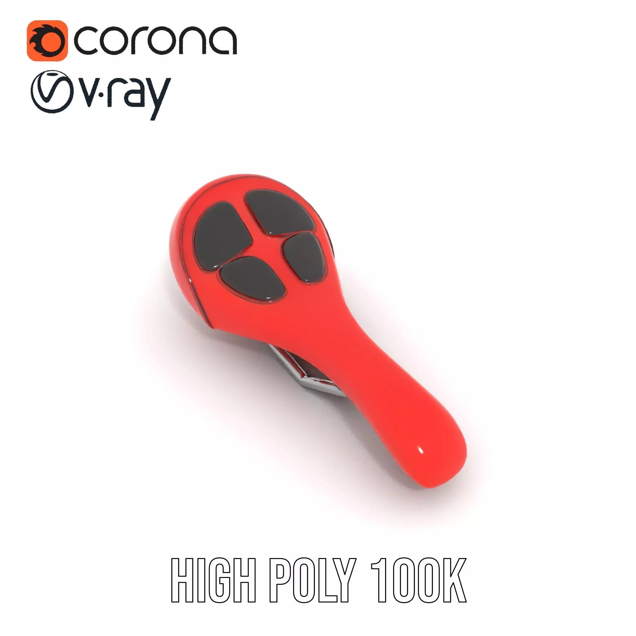 Red Leather Bicycle Saddle model pack Low-poly 3D model_15