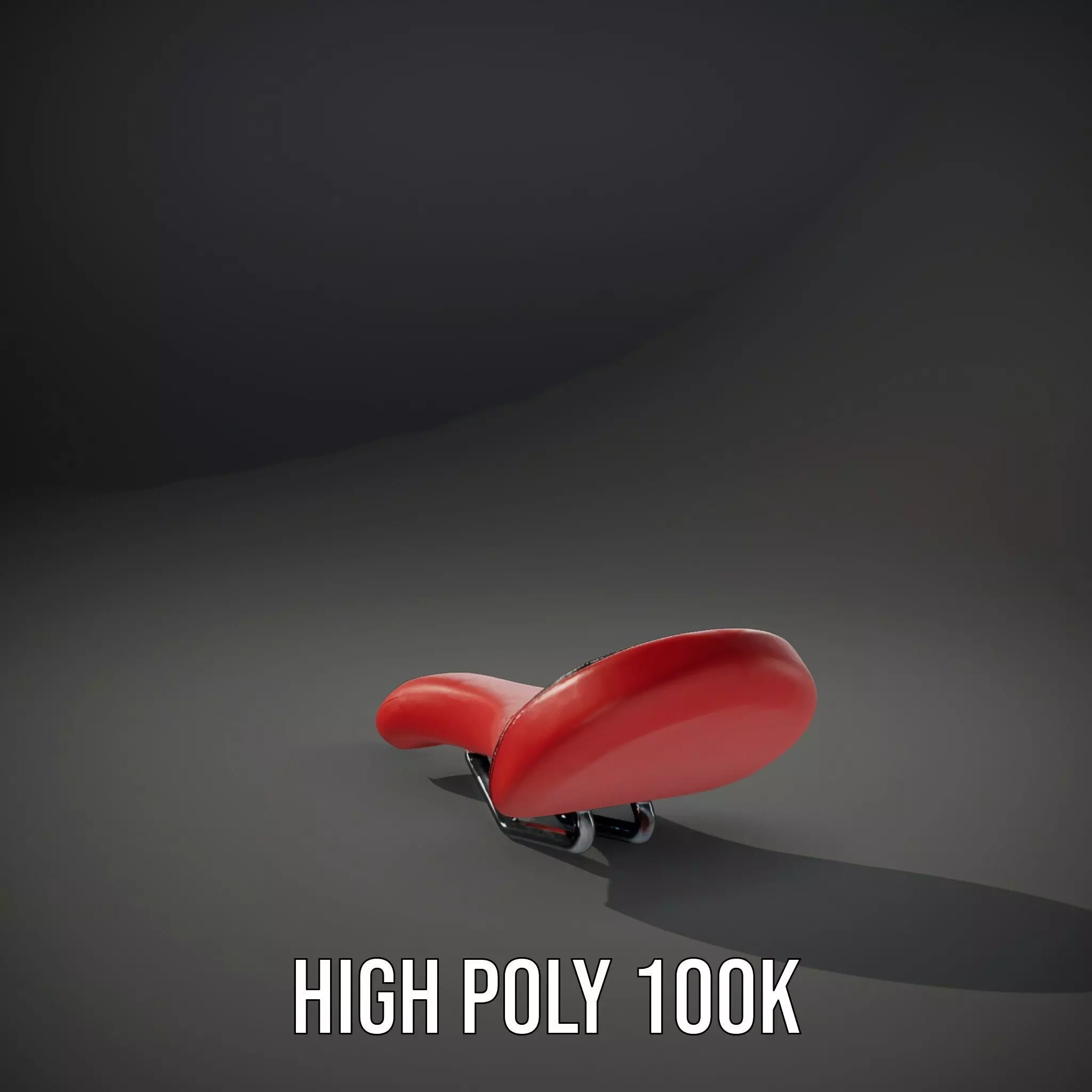 Red Leather Bicycle Saddle model pack Low-poly 3D model_10