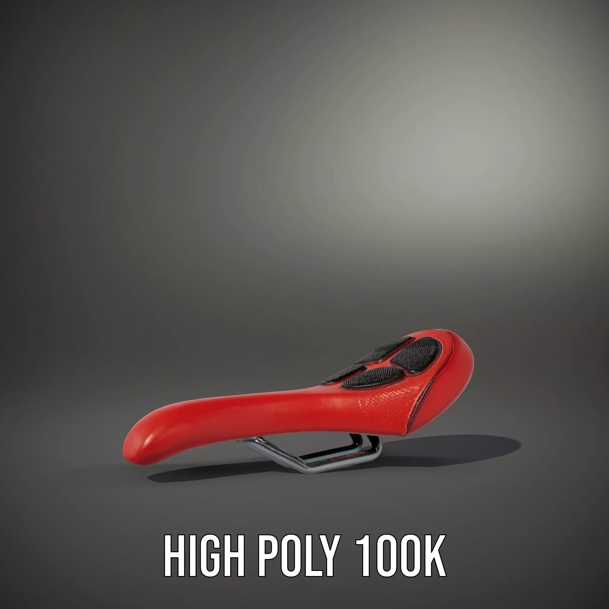 Red Leather Bicycle Saddle model pack Low-poly 3D model_8