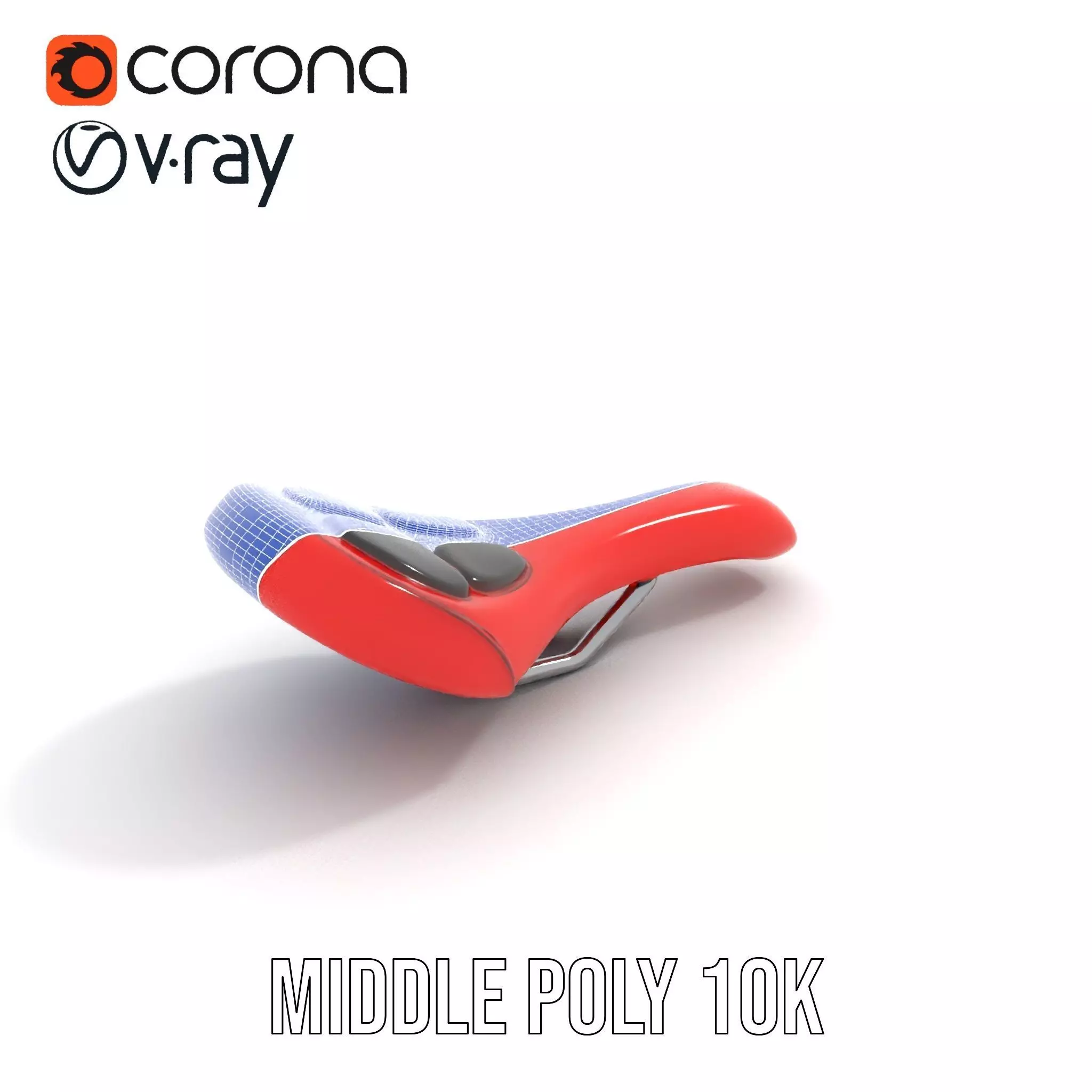 Red Leather Bicycle Saddle model pack Low-poly 3D model_24