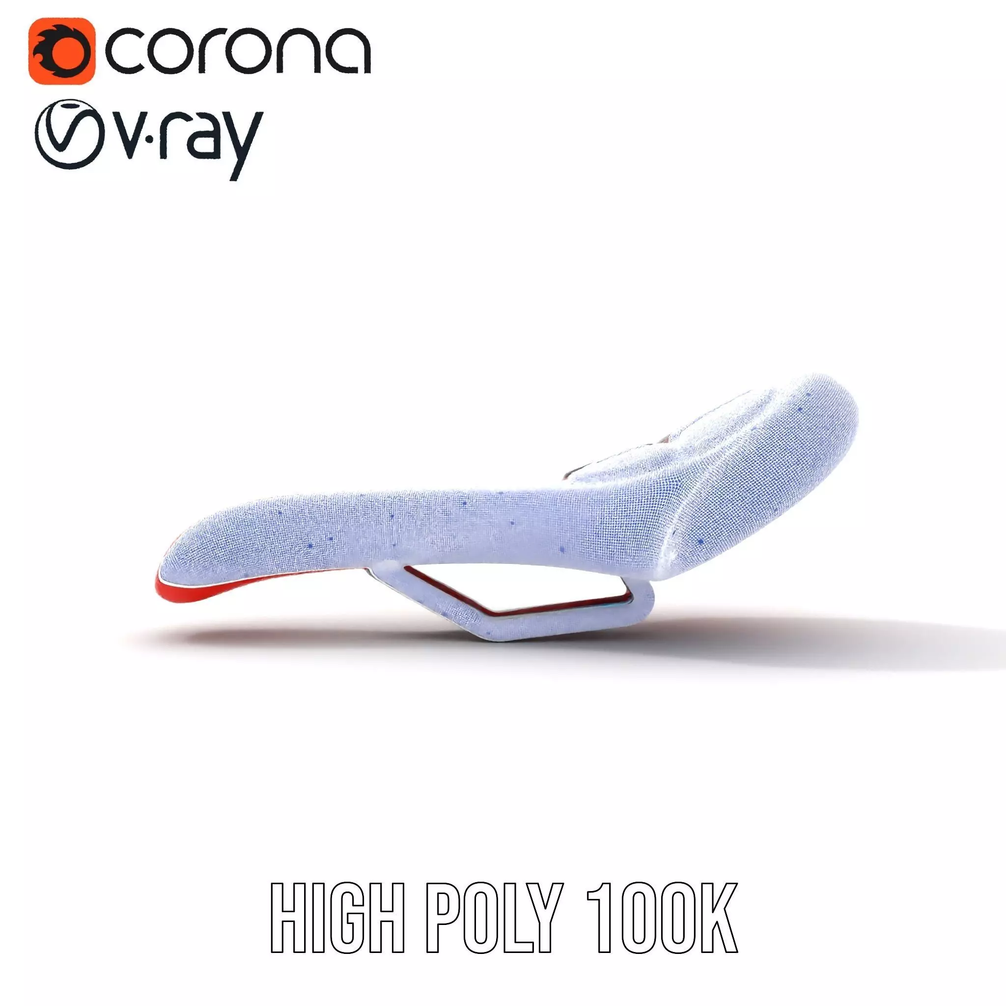 Red Leather Bicycle Saddle model pack Low-poly 3D model_32