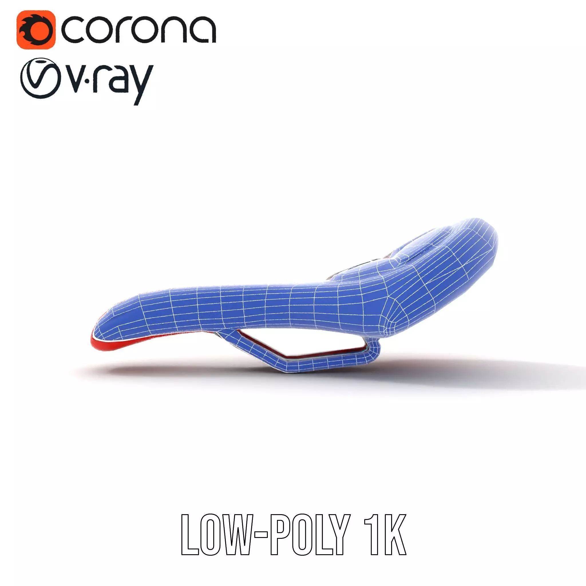 Red Leather Bicycle Saddle model pack Low-poly 3D model_28