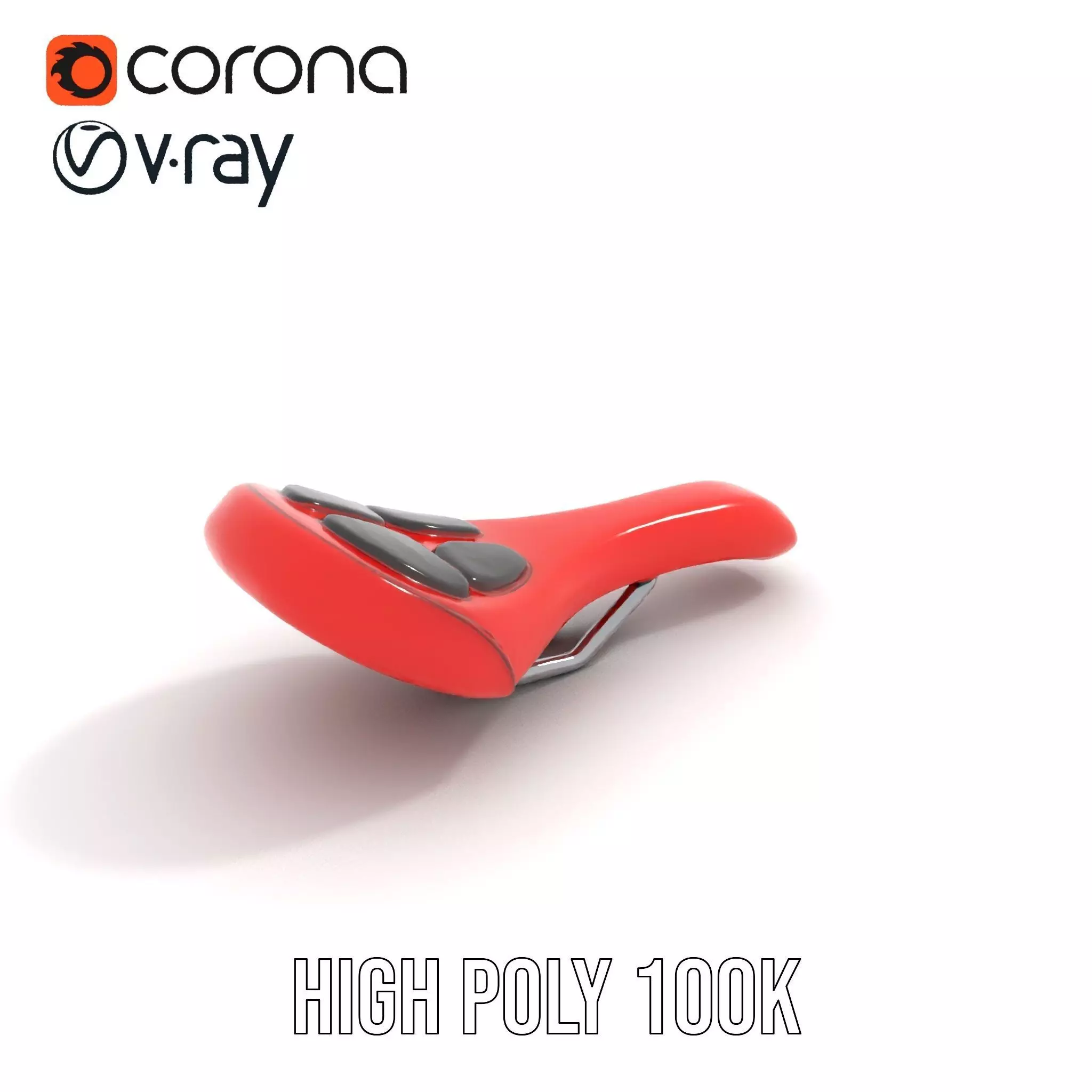 Red Leather Bicycle Saddle model pack Low-poly 3D model_23