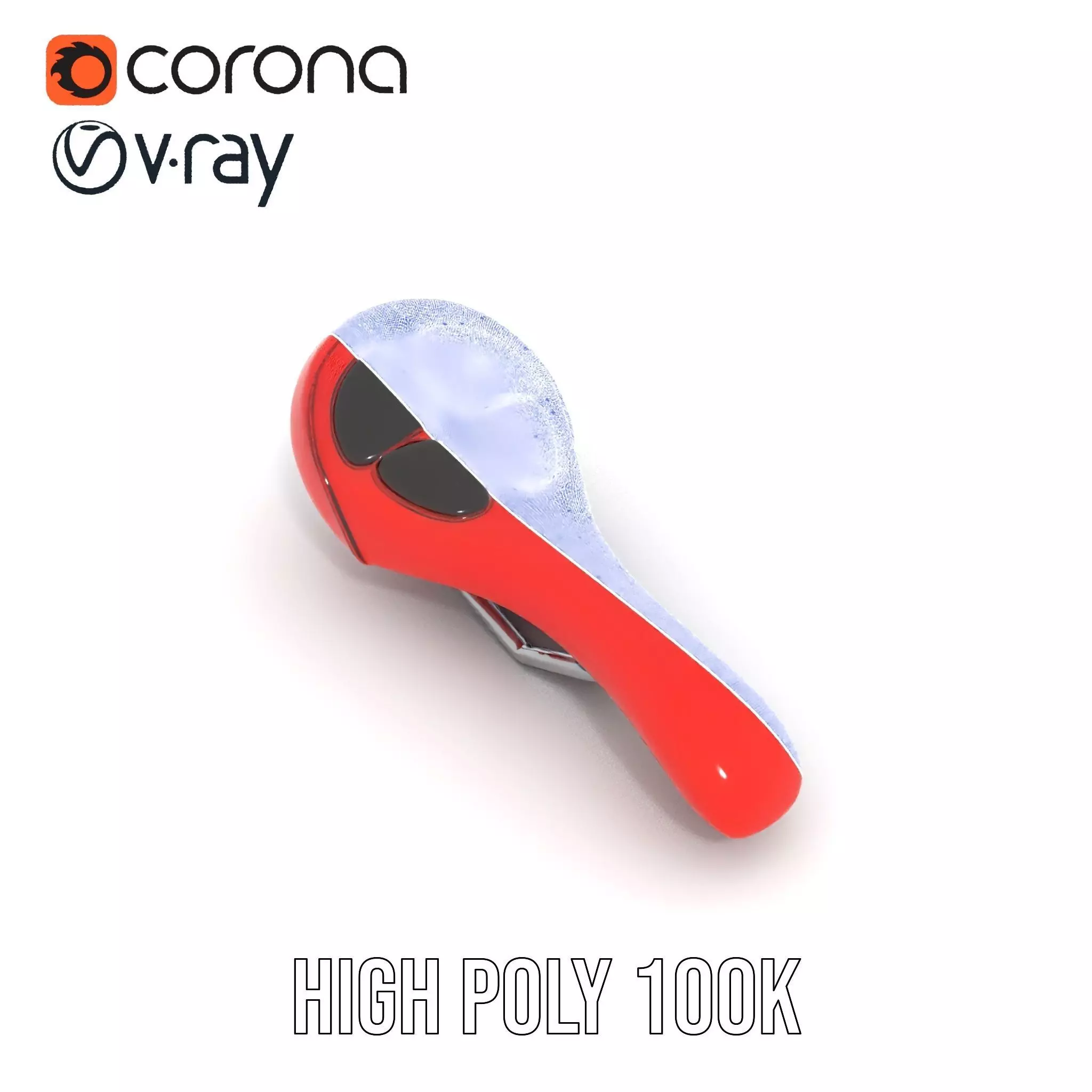 Red Leather Bicycle Saddle model pack Low-poly 3D model_29