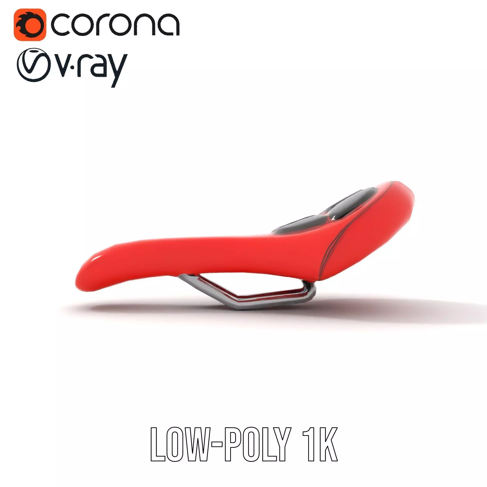 Red Leather Bicycle Saddle model pack Low-poly 3D model_19