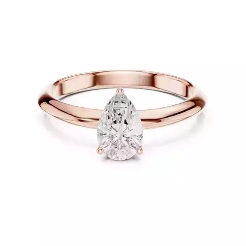 Solitaire 1CT Pear Cut Diamond Knife Edge Wedding Ring FileVideo