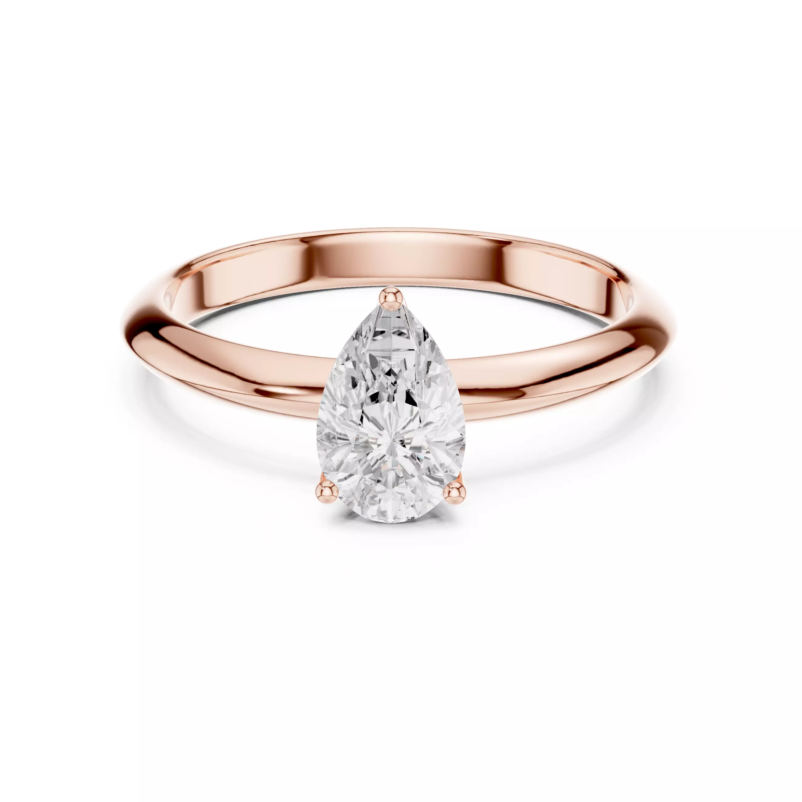 Solitaire 1CT Pear Cut Diamond Knife Edge Wedding Ring FileVideo 3D print model
