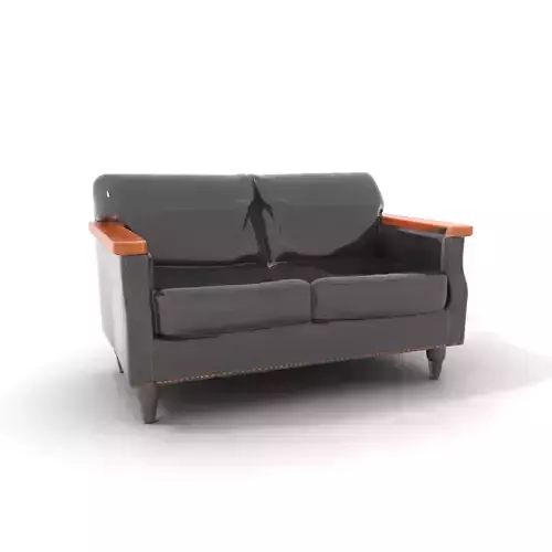 Elegant Black Leather Sofa model pack Low-poly 3D model