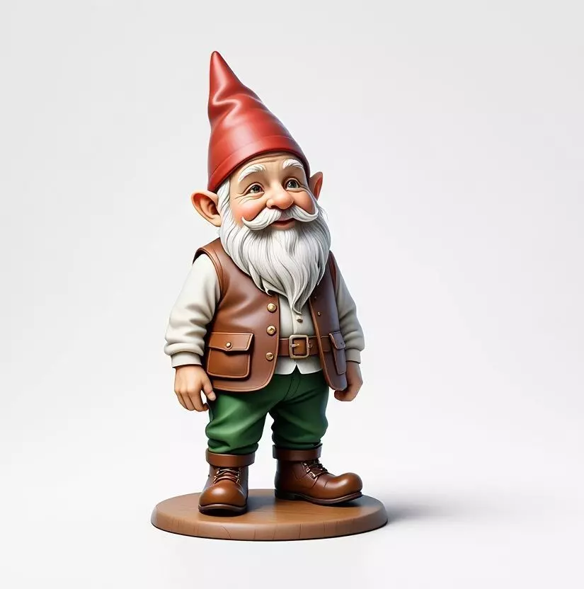 2238 Fairy Tale Gnome Color Full Body Figurine 3D print model_4