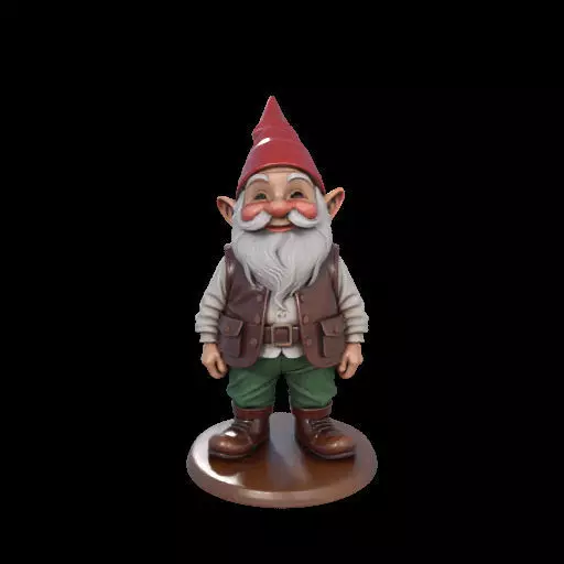 2238 Fairy Tale Gnome Color Full Body Figurine 3D print model_6
