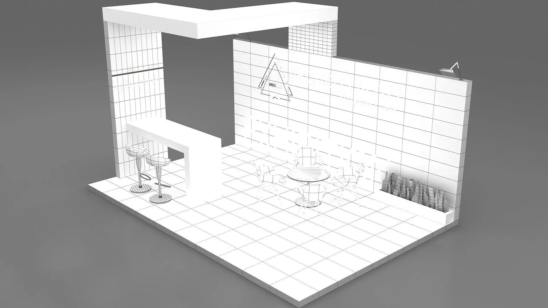 exhibition stand 3d model Low-poly 3D model_8