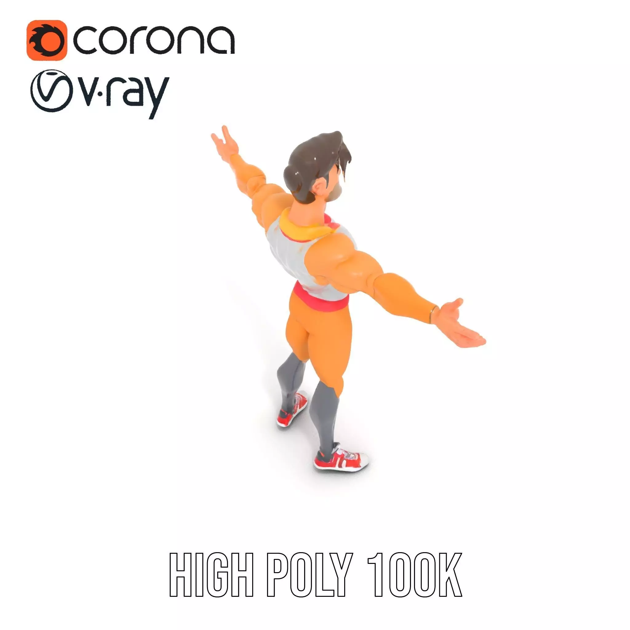 Heroic Superhero Character model pack Low-poly 3D model_31