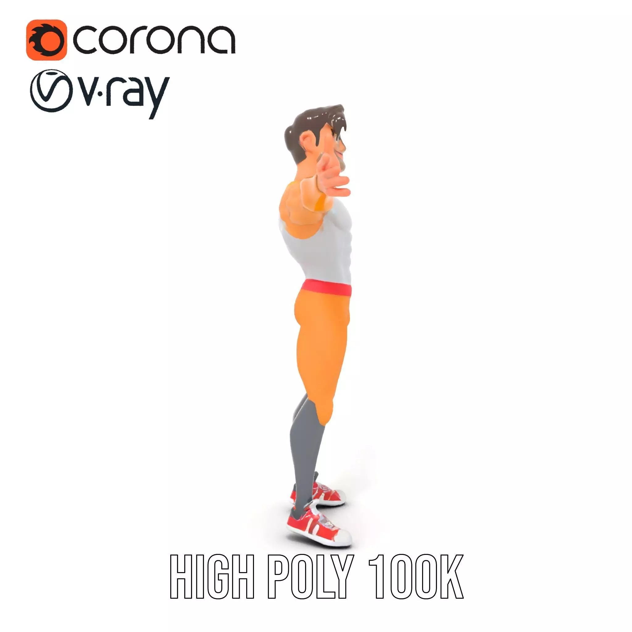 Heroic Superhero Character model pack Low-poly 3D model_18