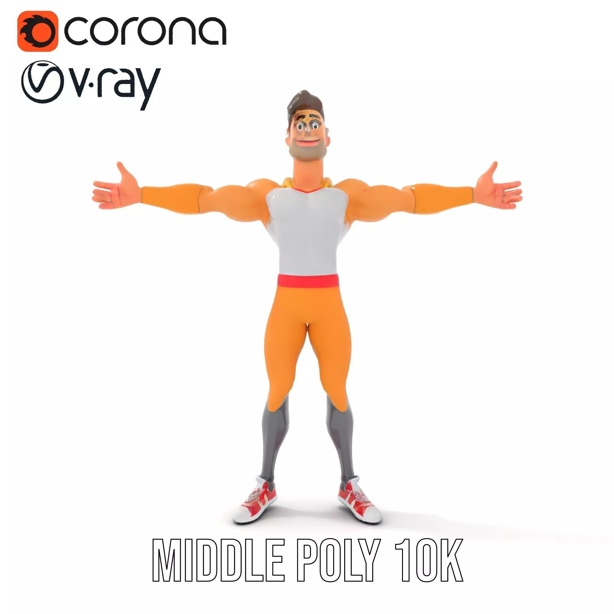 Heroic Superhero Character model pack Low-poly 3D model_6